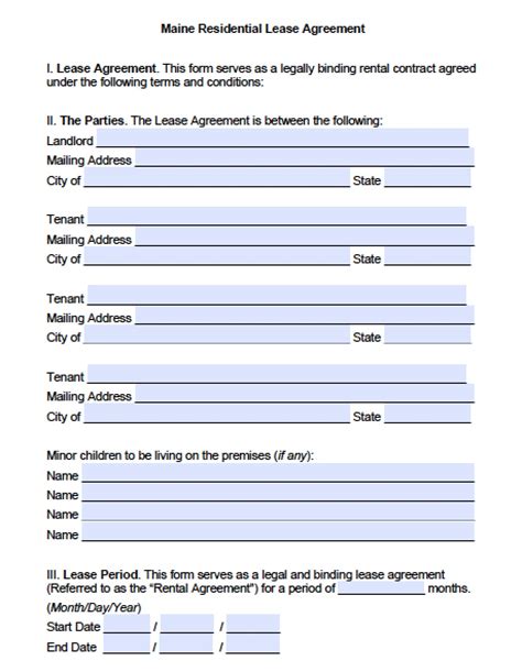 Free Maine Lease Agreement Templates (6)